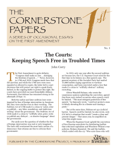 The Courts:Keeping Speech Free in Troubled