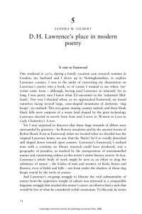 DH Lawrence's place in modern poetry