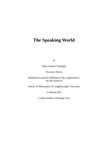 The Speaking World