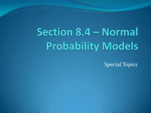 Section 8.4 – Normal Probability Models