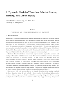 A Dynamic Model of Taxation, Marital Status, Fertility, and Labor