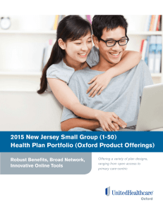 2015 New Jersey Small Group (1-50) Health Plan Portfolio (Oxford