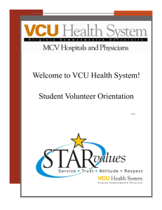 Student Volunteer Orientation - Virginia Commonwealth University