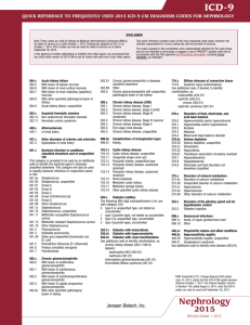 Nephrology Diagnosis Codes