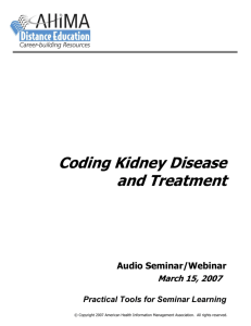 Coding Kidney Disease and Treatment