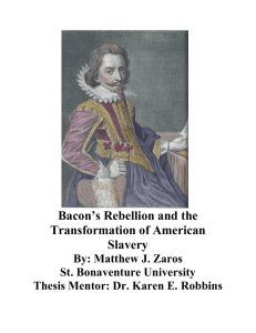 Bacon's Rebellion and the Transformation of