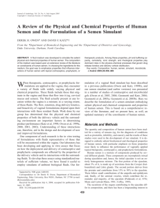 A Review of the Physical and Chemical Properties of Human Semen