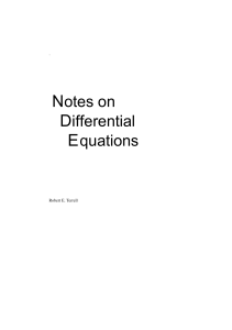 otes on ifferential quations