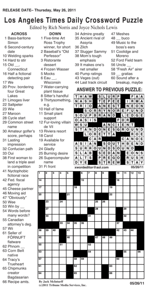 times daily crossword free