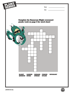 Complete the Ramorum Blight crossword puzzle