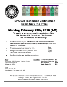 EPA 608 Technician Certification
