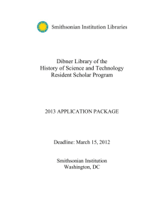 the Dibner Library Resident Scholar application