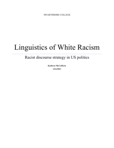 Linguistics of White Racism