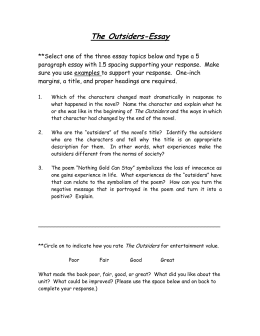 Essay On Business Management The Outsiders Essays On Science And Technology also Essay On Science And Technology The Outsiders Essay How To Write Essay Papers