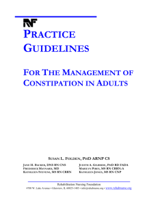 Practice Guidelines for the Management of Constipation