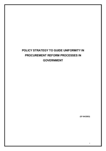 Policy Strategy To Guide Uniformity In