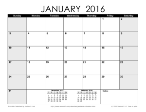 Printable Blank 2016 Calendar