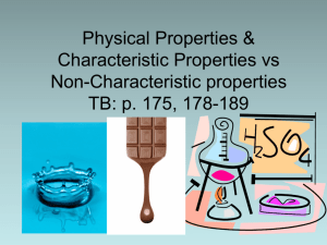 Physical Properties & Characteristic Properties vs Non