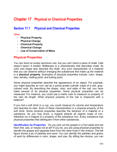 Chapter 17 Physical or Chemical Properties