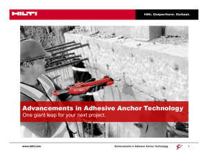 Advancements in Adhesive Anchor Technology HY200 SAFE SET
