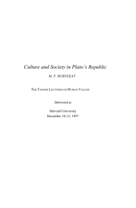 M.F. Burnyeat - "Culture and Society in Plato's Republic"