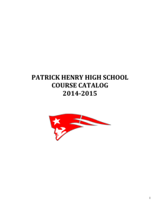 Course Catalog - Patrick Henry High School