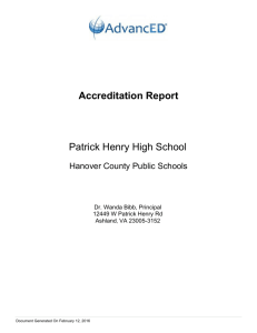 Patrick Henry - Hanover County Public Schools