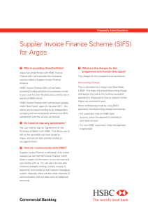Supplier Invoice Finance Scheme (SIFS) for Argos