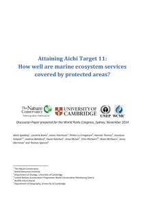 Attaining Aichi Target 11: How well are marine ecosystem services