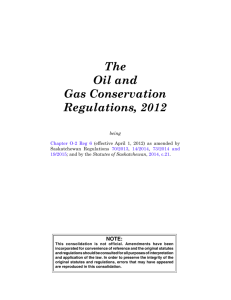 The Oil and Gas Conservation Regulations, 2012