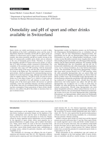 Osmolality and pH of sport and other drinks available in