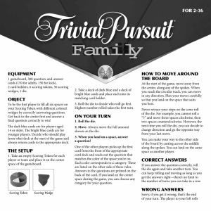 Trivial Pursuit Family Game Instructions