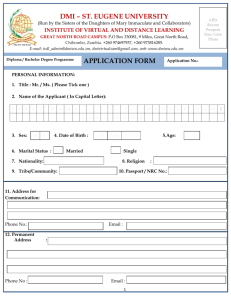 to the Admission Form for IVDL - Dmi