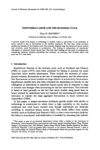 INDIVISIBLE LABOR AND THE BUSINESS CYCLE Gary D