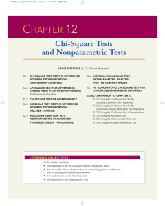 Chi-Square Tests and Nonparametric Tests CHAPTER 12