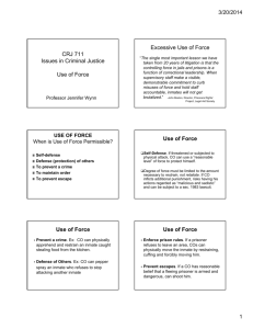 CRJ 711 Issues in Criminal Justice Use of Force