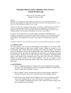 Dynamic Shock Load Evaluation of Ice Screws: A Real