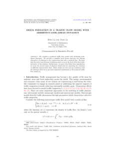 SHOCK FORMATION IN A TRAFFIC FLOW MODEL WITH