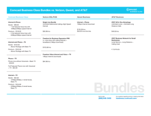 Comcast Business Class Bundles vs. Verizon, Qwest, and AT&T