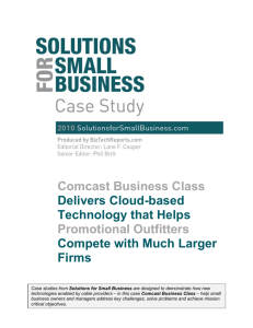Comcast Business Class Delivers Cloud