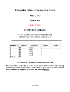 Computer Science Foundation Exam May 4, 2012 Section IB