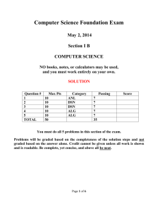 Computer Science Foundation Exam May 2, 2014 Section IB