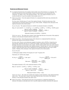 Empirical and Molecular Formula