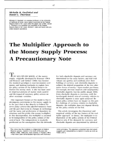 The Multiplier Approach to the Money Supply Process