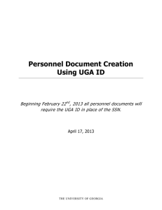 Personnel Document Creation Using UGA ID