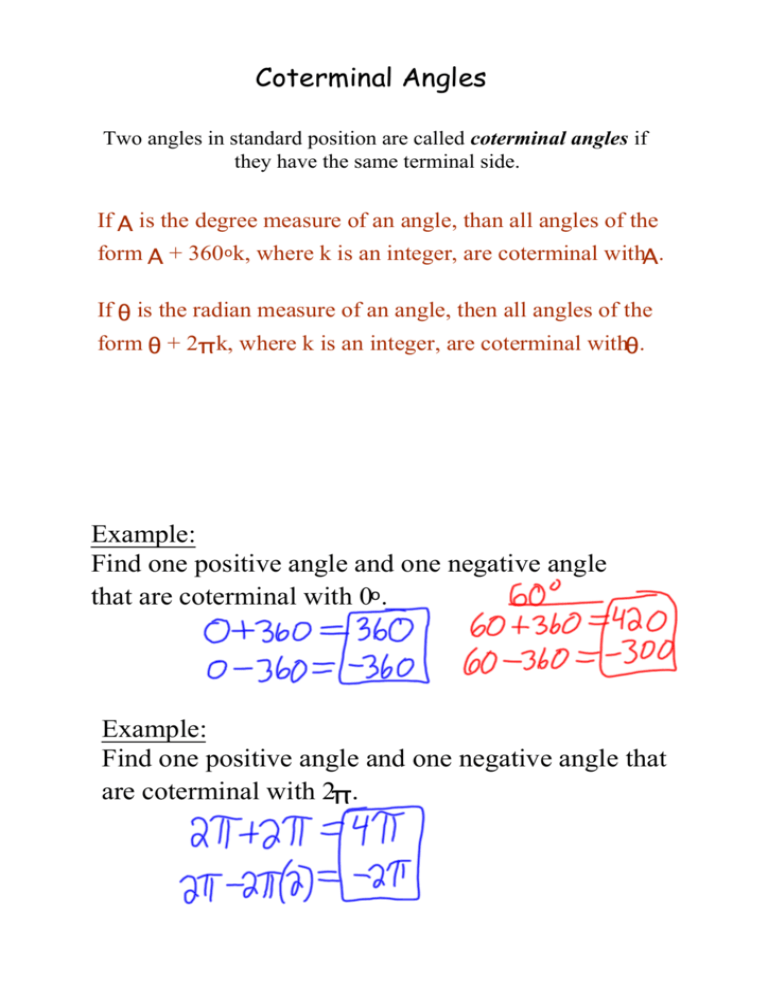 Coterminal Angles