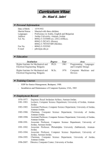 Curriculum Vitae - The University of Jordan