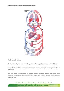 Diagram showing Systemic and Portal Circulation The Lymphatic