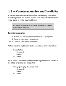 1.3 — Counterexamples and Invalidity