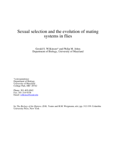Sexual selection and the evolution of mating systems in flies